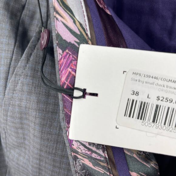 Ted Baker Sterling Small Check Trousers Grey Men's Size 38L - Picture 5 of 9